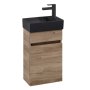 Villeroy & Boch Arto 360mm 1 Door Right Hand Vanity Unit with Black Basin - Oak Kansas