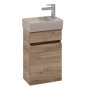 Villeroy & Boch Arto 360mm 1 Door Right Hand Vanity Unit with Almond Basin - Oak Kansas