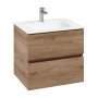 Villeroy & Boch Arto 600mm 2 Drawer Vanity Unit with White Basin - Oak Kansas