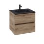 Villeroy & Boch Arto 600mm 2 Drawer Vanity Unit with Black Basin - Oak Kansas