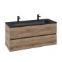 Villeroy & Boch Arto 1200mm 2 Drawer Vanity Unit with Black Basin - Oak Kansas