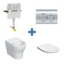 Geberit Selnova Back-to-Wall Toilet with Seat, Frame, Cistern & Delta 20 Flush Plate (4 in 1 Pack)