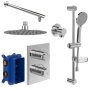 Villeroy & Boch Round Complete Shower Set with Slider Rail Kit - Chrome