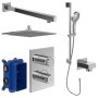 Villeroy & Boch Square Verve Complete Shower Set with Slider Rail Kit - Chrome