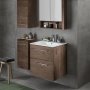 Geberit Selnova Slim Rim Basin & Cabinet Boxed Set, 600mm - Hickory