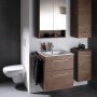 Geberit Selnova Slim Rim Basin & Cabinet Boxed Set, 600mm - Hickory