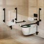 Armitage Shanks Concept Freedom Left Hand Wall Hung Doc M Pack with Black Rails (Right Hand Basin)