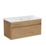 Vitra S50+ 1000mm 1 Drawer Vanity Unit & Basin - Golden Oak