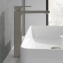 Villeroy & Boch Architectura Square Tall Single Lever Basin Mixer with Push Down Waste - Matt Brushed Nickel