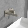 Villeroy & Boch Architectura Square Wall Mounted Single Lever Basin Mixer - Matt Brushed Nickel