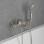 Villeroy & Boch Architectura Square Single-Lever Bath & Shower Mixer - Matt Brushed Nickel - Matt Brushed Nickel