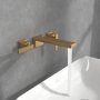 Villeroy & Boch Mettlach Wall Mounted Three-Hole Basin Mixer - Brushed Gold