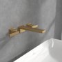 Villeroy & Boch Mettlach Wall Mounted Three-Hole Basin Mixer - Brushed Gold