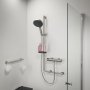 Coram Boston Comfort & Safety Grab Bar & Shower Riser Rail (Left Hand) - Brushed Stainless Steel