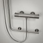 Coram Boston Comfort & Safety Grab Bar & Shower Riser Rail (Left Hand) - Brushed Stainless Steel