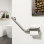 Coram Boston Comfort & Safety Grab Bar & Toilet Roll Holder with Cover (Left Hand) - Brushed Stainless Steel