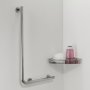 Coram Boston Comfort & Safety Grab Bar Left Hand 90 - Polished Stainless Steel