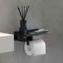 Coram Caddy Toilet Roll Holder with Shelf - Black