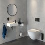 Coram Caddy Toilet Roll Holder with Shelf - Black