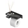 Coram Caddy Toilet Roll Holder with Shelf - Black