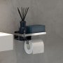 Coram Caddy Toilet Roll Holder with Shelf - Chrome