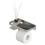 Coram Caddy Toilet Roll Holder with Shelf - Brushed Stainless Steel