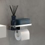 Coram Caddy Toilet Roll Holder with Shelf - Brushed Stainless Steel