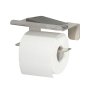 Coram Colar Toilet Roll Holder with Shelf - Brushed Stainless Steel