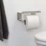 Coram Colar Toilet Roll Holder with Shelf - Brushed Stainless Steel