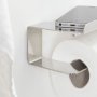 Coram Colar Toilet Roll Holder with Shelf - Polished Stainless Steel