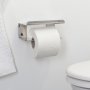 Coram Colar Toilet Roll Holder with Shelf - Polished Stainless Steel