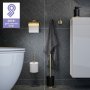 Coram Tune Freestanding Toilet Brush & Holder - Brushed Brass/Black