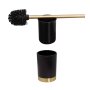 Coram Tune Freestanding Toilet Brush & Holder - Brushed Brass/Black