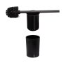 Coram Tune Freestanding Toilet Brush & Holder - Brushed Metal/Black