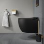 Coram Tune Toilet Roll Holder with Cover - Brushed Brass/Black