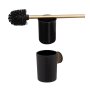 Coram Tune Toilet Brush & Holder - Brushed Brass/Black