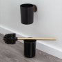 Coram Tune Toilet Brush & Holder - Brushed Brass/Black