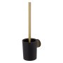 Coram Tune Toilet Brush & Holder - Brushed Brass/Black