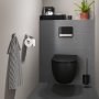 Coram Tune Toilet Roll Holder with Cover - Brushed Stainless Steel/Black