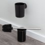 Coram Tune Toilet Brush & Holder - Brushed Stainless Steel/Black