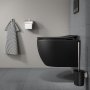 Coram Tune Toilet Roll Holder with Cover - Brushed Stainless Steel/Black