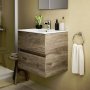 Ideal Standard Eurovit+ 50cm Wall Mounted Vanity Unit with 2 Drawers - Flint Hickory