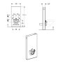 Geberit Monolith Plus for Wall Hung WC (101cm) - Concrete Stoneware / Brushed Aluminium