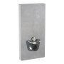 Geberit Monolith Plus for Wall Hung WC (101cm) - Concrete Stoneware / Brushed Aluminium