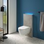 Geberit Monolith Plus for Wall Hung WC (101cm) - Concrete Stoneware / Brushed Aluminium