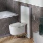 Geberit Monolith Plus for Wall Hung WC (101cm) - White Glass / Brushed Aluminium