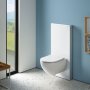 Geberit Monolith Plus for Wall Hung WC (114cm) - White Glass / Brushed Aluminium