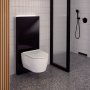 Geberit Monolith Plus for Wall Hung WC (114cm) - Black Glass / Black Chrome