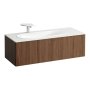 Laufen Alessi 1195mm 1 Drawer Vanity Unit with Left Hand Cut-Out - Noce Canaletto