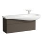 Laufen Alessi 995mm 1 Drawer Vanity Unit with Right Hand Cut-Out - Dark Brown